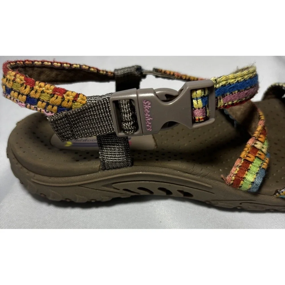 Skechers Reggae-Sew Me Sandals‎ MultiColor 7 Women's Strappy Outdoor Lifestyle